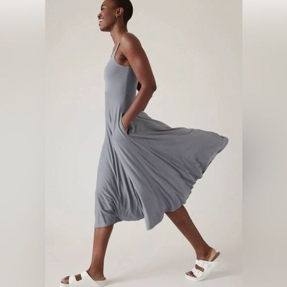 NWT Athleta Santorini Midi Dress. 👗 Costal Blue. 2X - Picture 2 of 7